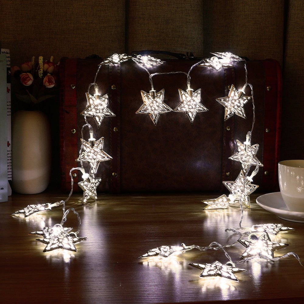 KCASA 3.3M 20 LED Metal Star String Lights LED Fairy Lights Festival ...