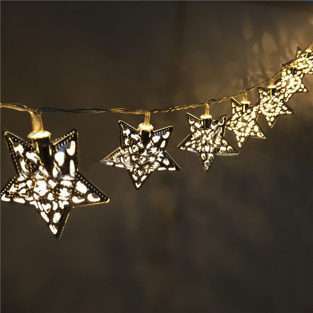 KCASA 3.3M 20 LED Metal Star String Lights LED Fairy Lights Festival ...