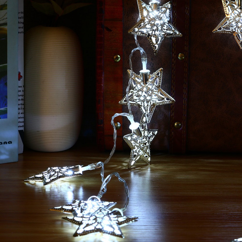 KCASA 3.3M 20 LED Metal Star String Lights LED Fairy Lights Festival ...